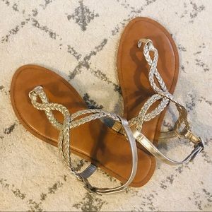 Gold Braided Sandal